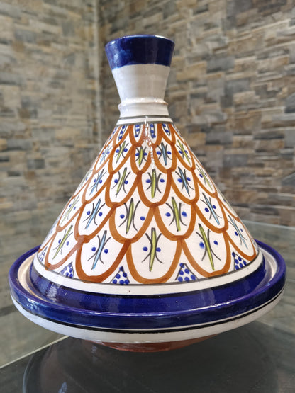 Mini Tajine en céramique bleu marine et blanc fait main Safi Maroc