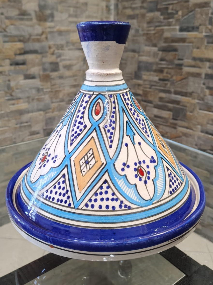 Mini Tajine en céramique bleu et blanc fait main Safi Maroc