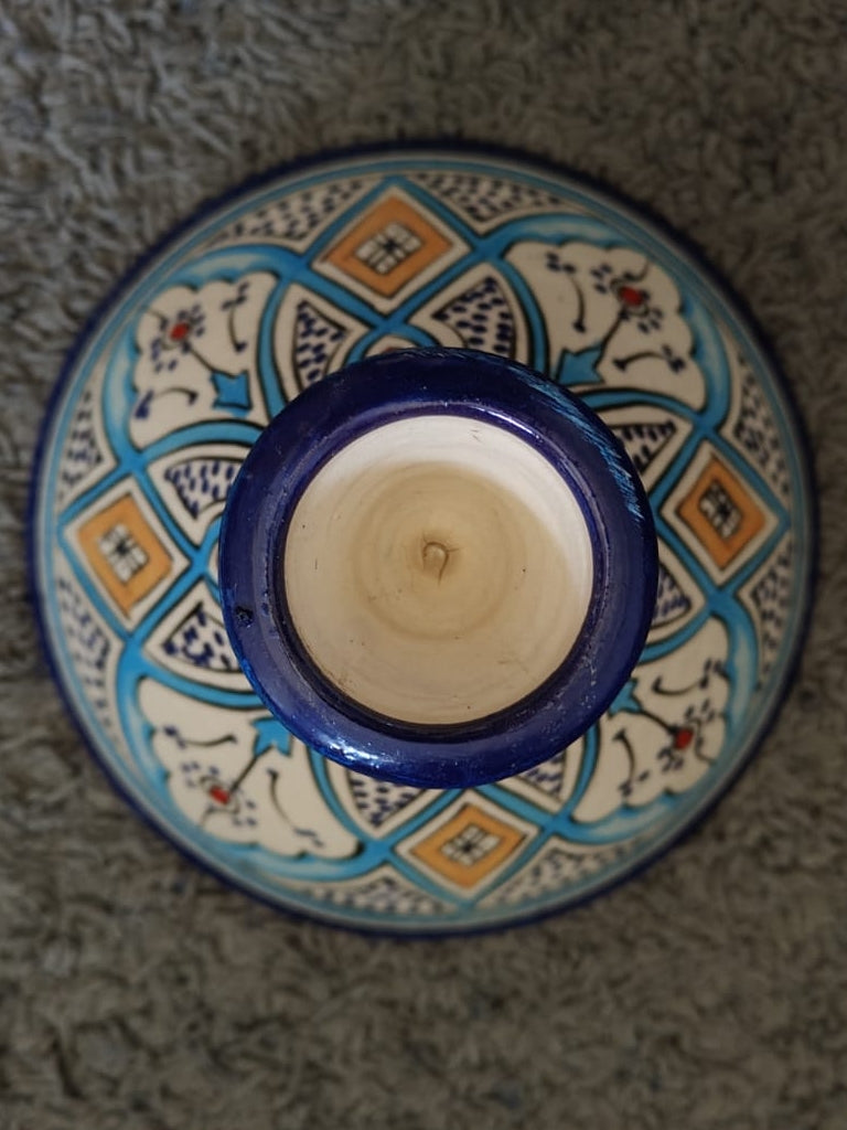 Mini Tajine en céramique bleu et blanc fait main Safi Maroc